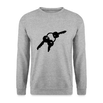 Keychain - keys - key - Unisex Sweatshirt - salt & pepper - Front - Alina (178cm) & Michal (187cm)