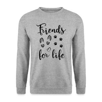 Dog Owner Mistress Love Dog's Paw Paws - Unisex Sweatshirt - salt & pepper - Front - Alina (178cm) & Michal (187cm)