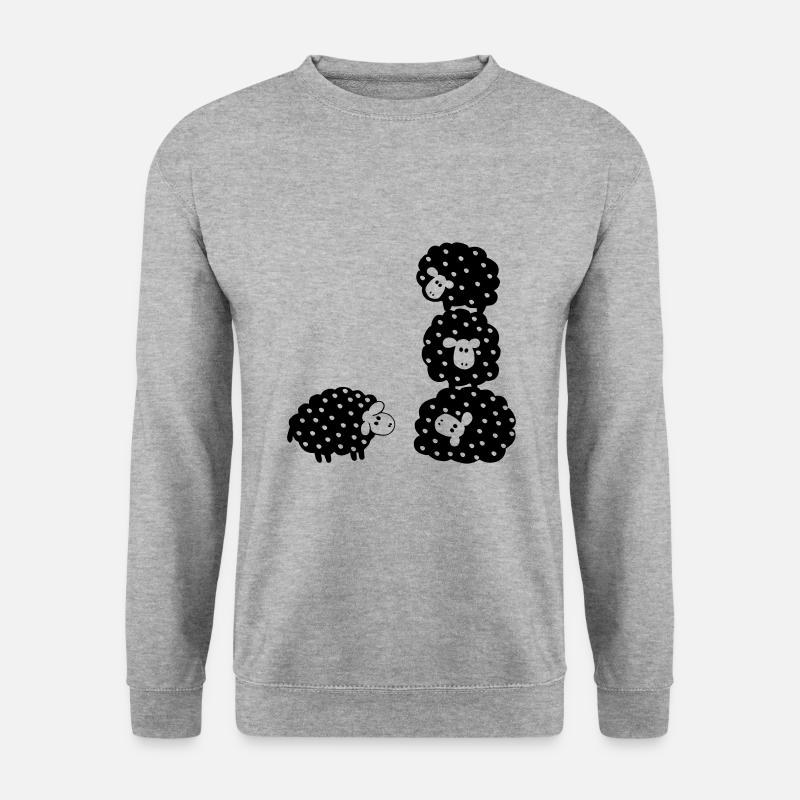 gepunktete Schafe - Unisex Pullover - Weißgrau meliert