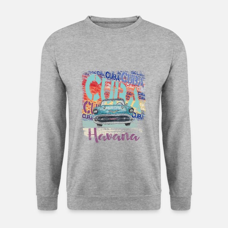 Kuba Havanna Geschenk für Kuba Freunde - Unisex Pullover - Weißgrau meliert