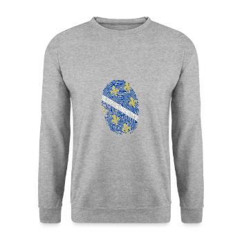 Bosna Fingerprint Bosnia Herzegovina - Unisex Pullover - Weißgrau meliert - Vorne - Alina (178cm) & Michal (187cm)