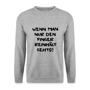 Anbaden Eisbader cooler Winterschwimmer-Spruch - Unisex Pullover - Weißgrau meliert - Vorne - Alina (178cm) & Michal (187cm)