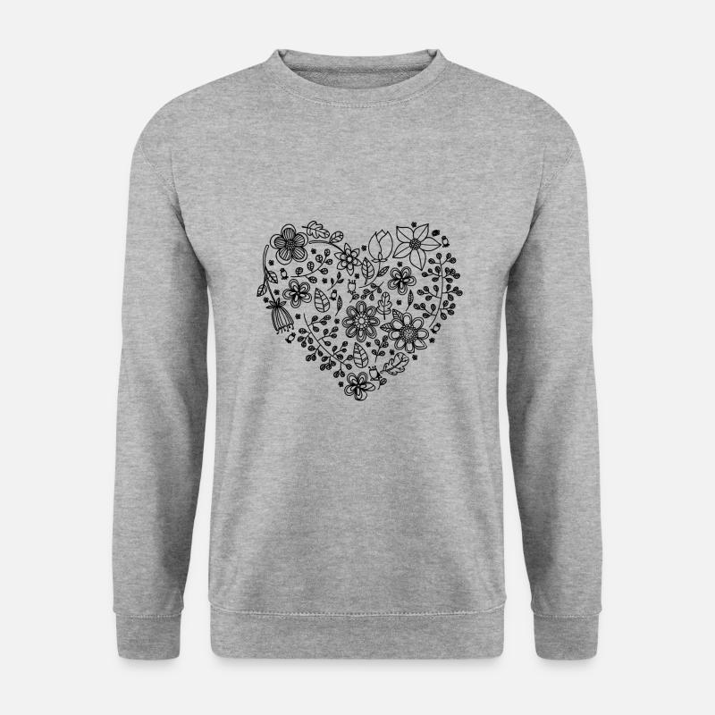 Floral Heart - Unisex Sweatshirt - salt & pepper