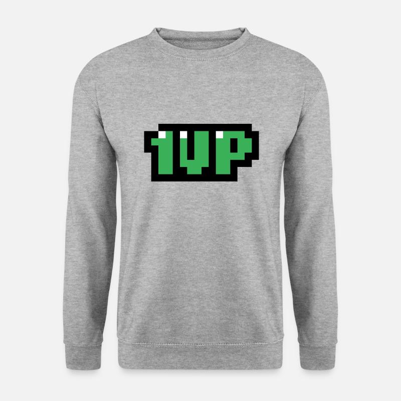 grün 1up - Unisex Pullover - Weißgrau meliert