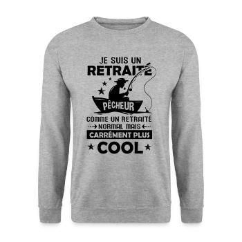 Retraité pêche drôle pêcheur pêcher retraite - Sweat-shirt Unisexe - gris chiné - Devant - Alina (178cm) & Michal (187cm)
