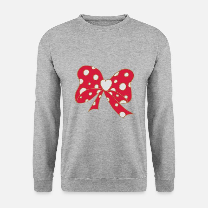 schöne Schleife mit Herz - Unisex Pullover - Weißgrau meliert