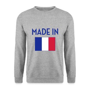 Made in France - Unisex Sweatshirt - salt & pepper - Front - Alina (178cm) & Michal (187cm)