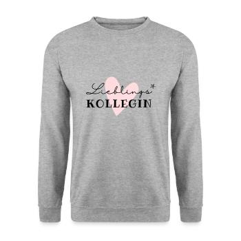 Lieblingskollegin / Beste kollegin Arbeitkollegin - Unisex Pullover - Weißgrau meliert - Vorne - Alina (178cm) & Michal (187cm)