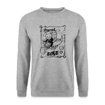 Eternal Love - Eternal Love motorcycle bike - Unisex Sweatshirt - salt & pepper - Front - Alina (178cm) & Michal (187cm)