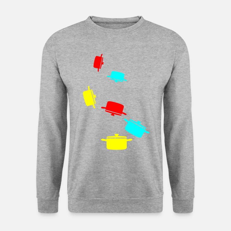 kochtopf Symbol - Unisex Pullover - Weißgrau meliert