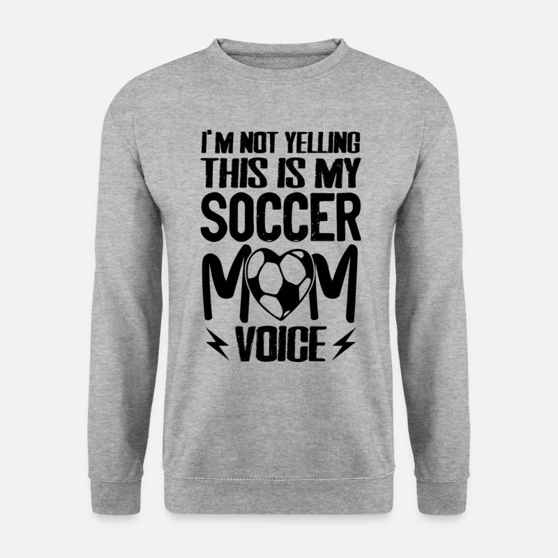 Lustige Fußball-Mutter-Stimme - Unisex Pullover - Weißgrau meliert