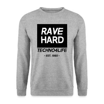RAVE HARD - Unisex Pullover - Weißgrau meliert - Vorne - Alina (178cm) & Michal (187cm)