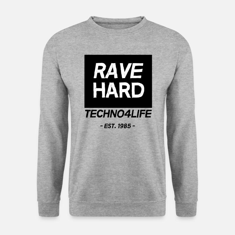 RAVE HARD - Unisex Pullover - Weißgrau meliert