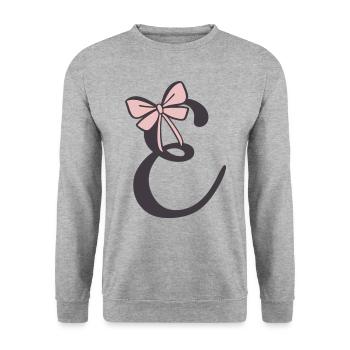 Initial letter E ribbon - Unisex Sweatshirt - salt & pepper - Front - Alina (178cm) & Michal (187cm)