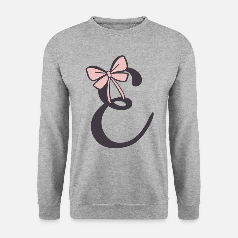 Anfangsbuchstabe E Schleifchen - Unisex Pullover - Weißgrau meliert