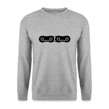 Hätte, hätte Fahrradkette - Unisex Pullover - Weißgrau meliert - Vorne - Alina (178cm) & Michal (187cm)