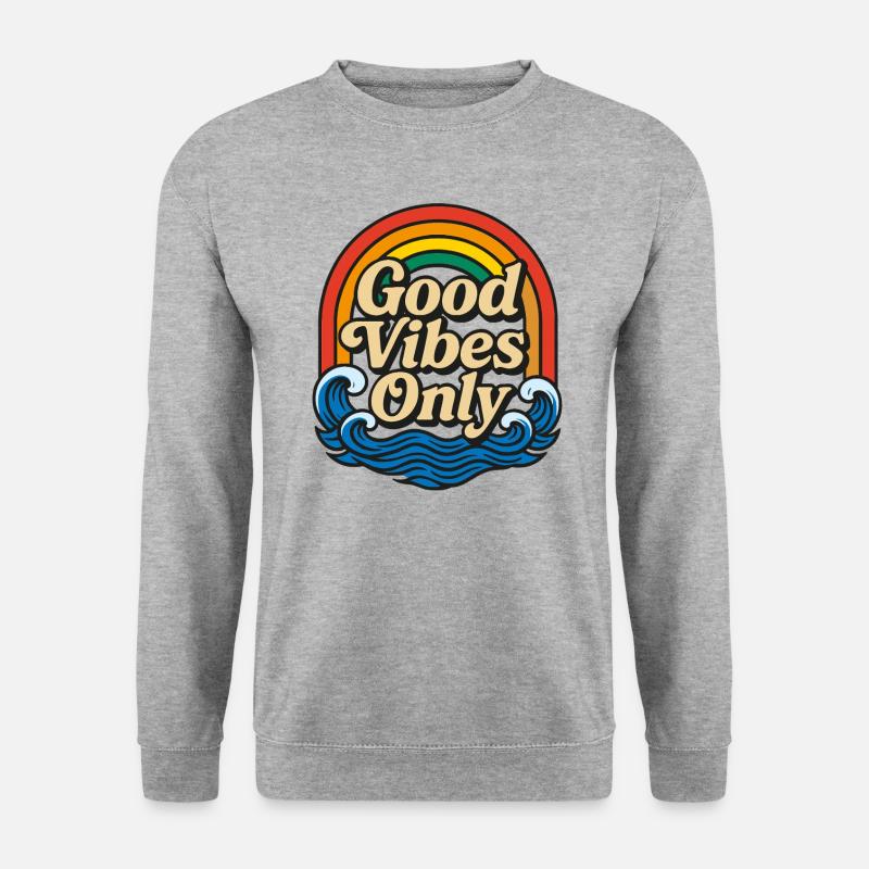 Summer Vibes and Waves - Unisex Pullover - Weißgrau meliert