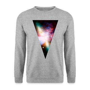 Dreieck - Unisex Pullover - Weißgrau meliert - Vorne - Alina (178cm) & Michal (187cm)
