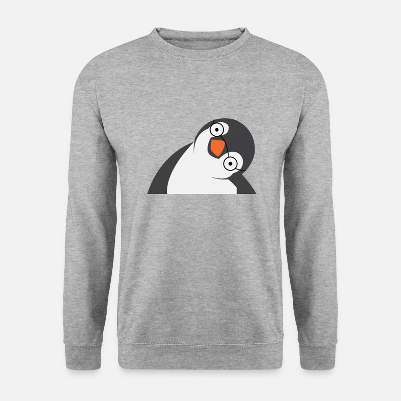 Pinguin - Unisex Pullover - Weißgrau meliert