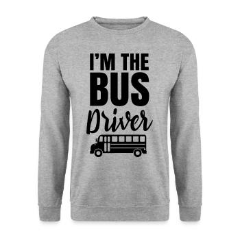 Ich Bin Der Busfahrer Bus Buslenker Beruf - Unisex Pullover - Weißgrau meliert - Vorne - Alina (178cm) & Michal (187cm)