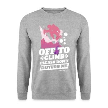 Climbing Mountain Alps Nature Climbing Gift - Unisex Sweatshirt - salt & pepper - Front - Alina (178cm) & Michal (187cm)
