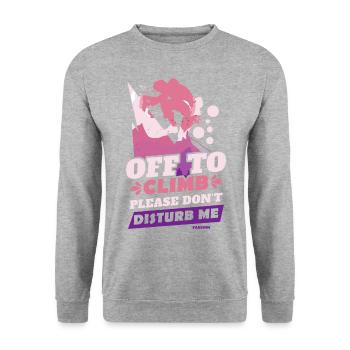 Climbing Mountain Alps Nature Climbing Gift - Unisex Sweatshirt - salt & pepper - Front - Alina (178cm) & Michal (187cm)
