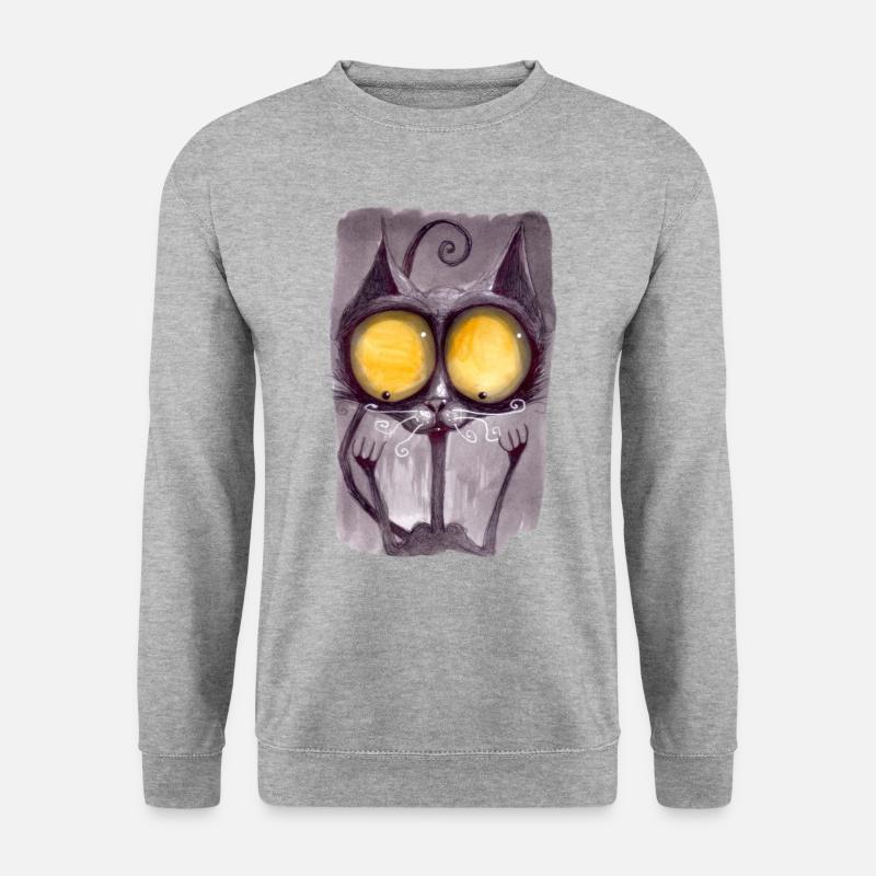 Serien-Cat 17 - Unisex Pullover - Weißgrau meliert