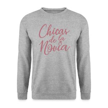 Chicas de la Novia Bridesmaid Team Bride Wedding - Unisex Sweatshirt - salt & pepper - Front - Alina (178cm) & Michal (187cm)