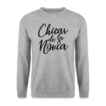 Chicas de la Novia Bridesmaid Team Bride Wedding - Unisex Sweatshirt - salt & pepper - Front - Alina (178cm) & Michal (187cm)