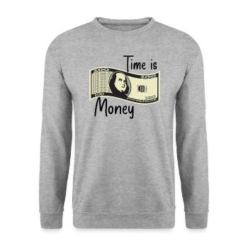Time is money - Unisex Sweatshirt - salt & pepper - Front - Alina (178cm) & Michal (187cm)