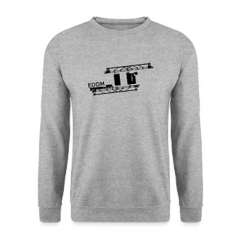 EDDM/MUC - Flughafen München - Unisex Pullover - Weißgrau meliert - Vorne - Alina (178cm) & Michal (187cm)