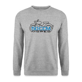 50cc Moped Sparrow Emblem v.2 - Unisex Sweatshirt - salt & pepper - Front - Alina (178cm) & Michal (187cm)