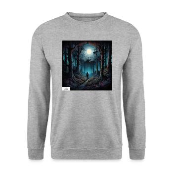 Spooky forest wanderer - Unisex Sweatshirt - salt & pepper - Front - Alina (178cm) & Michal (187cm)