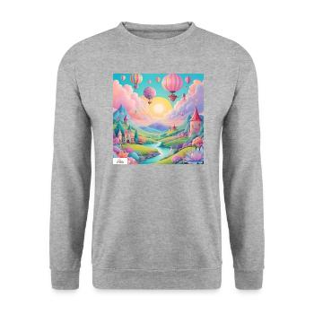 Paysage de rêve fantastique charmant et joyeux - Sweat-shirt Unisexe - gris chiné - Devant - Alina (178cm) & Michal (187cm)