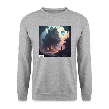 Paysage de rêve de château fantastique - Sweat-shirt Unisexe - gris chiné - Devant - Alina (178cm) & Michal (187cm)