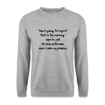 Résoudre les regrets - Sweat-shirt Unisexe - gris chiné - Devant - Alina (178cm) & Michal (187cm)