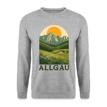 Allgäu Alpine Nature - Unisex Pullover - Weißgrau meliert - Vorne - Alina (178cm) & Michal (187cm)