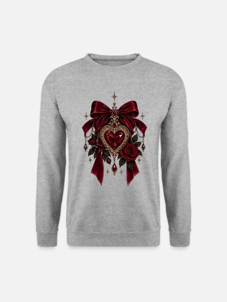 Gothic Heart Dark Romance - Unisex Pullover - Weißgrau meliert