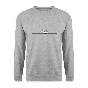 schlafendes Einhorn - Unisex Pullover - Weißgrau meliert - Vorne - Alina (178cm) & Michal (187cm)