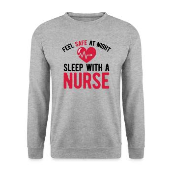 Krankenschwester - Unisex Pullover - Weißgrau meliert - Vorne - Alina (178cm) & Michal (187cm)
