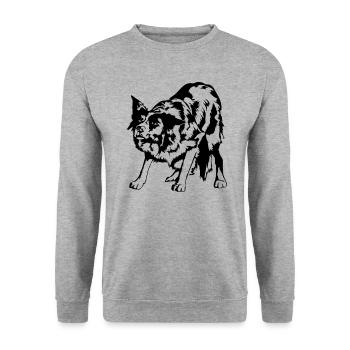 Border Collie Portrait Chiens Chiens de troupeau Wilsigns - Sweat-shirt Unisexe - gris chiné - Devant - Alina (178cm) & Michal (187cm)