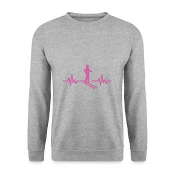 Heartbeat Ski Ski freestyle - Sweat-shirt Unisexe - gris chiné - Devant - Alina (178cm) & Michal (187cm)
