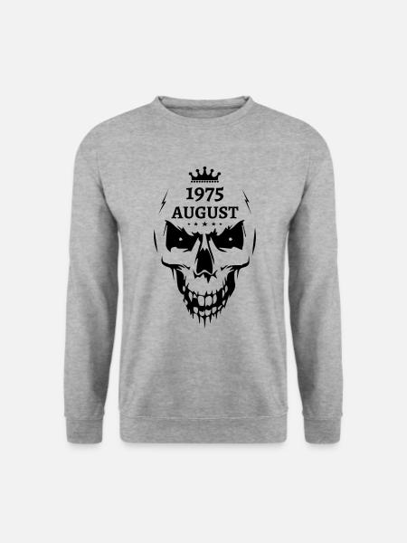 August 1975 Totenkopf - Unisex Pullover - Weißgrau meliert