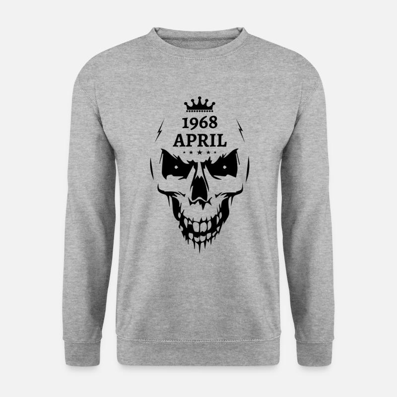 April 1968 Totenkopf - Unisex Pullover - Weißgrau meliert