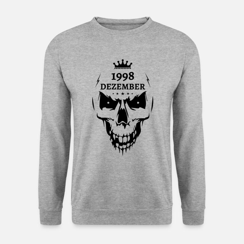 Dezember 1998 Totenkopf - Unisex Pullover - Weißgrau meliert