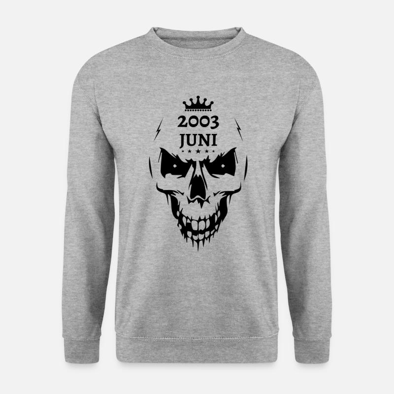 Juni 2003 Totenkopf - Unisex Pullover - Weißgrau meliert