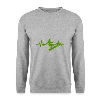Heartbeat Snowboard - Winter Sports Snow Slope - Unisex Sweatshirt - salt & pepper - Front - Alina (178cm) & Michal (187cm)