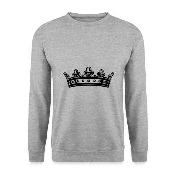 Crown Symbol - Unisex Sweatshirt - salt & pepper - Front - Alina (178cm) & Michal (187cm)