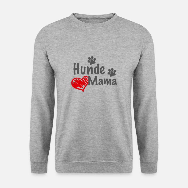 Hunde Mama Herz - Unisex Pullover - Weißgrau meliert