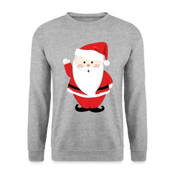 Père Noël Joyeux Noël Coeur T-Shirt d’amour - Sweat-shirt Unisexe - gris chiné - Devant - Alina (178cm) & Michal (187cm)